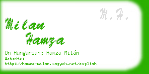 milan hamza business card