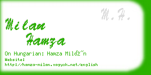 milan hamza business card
